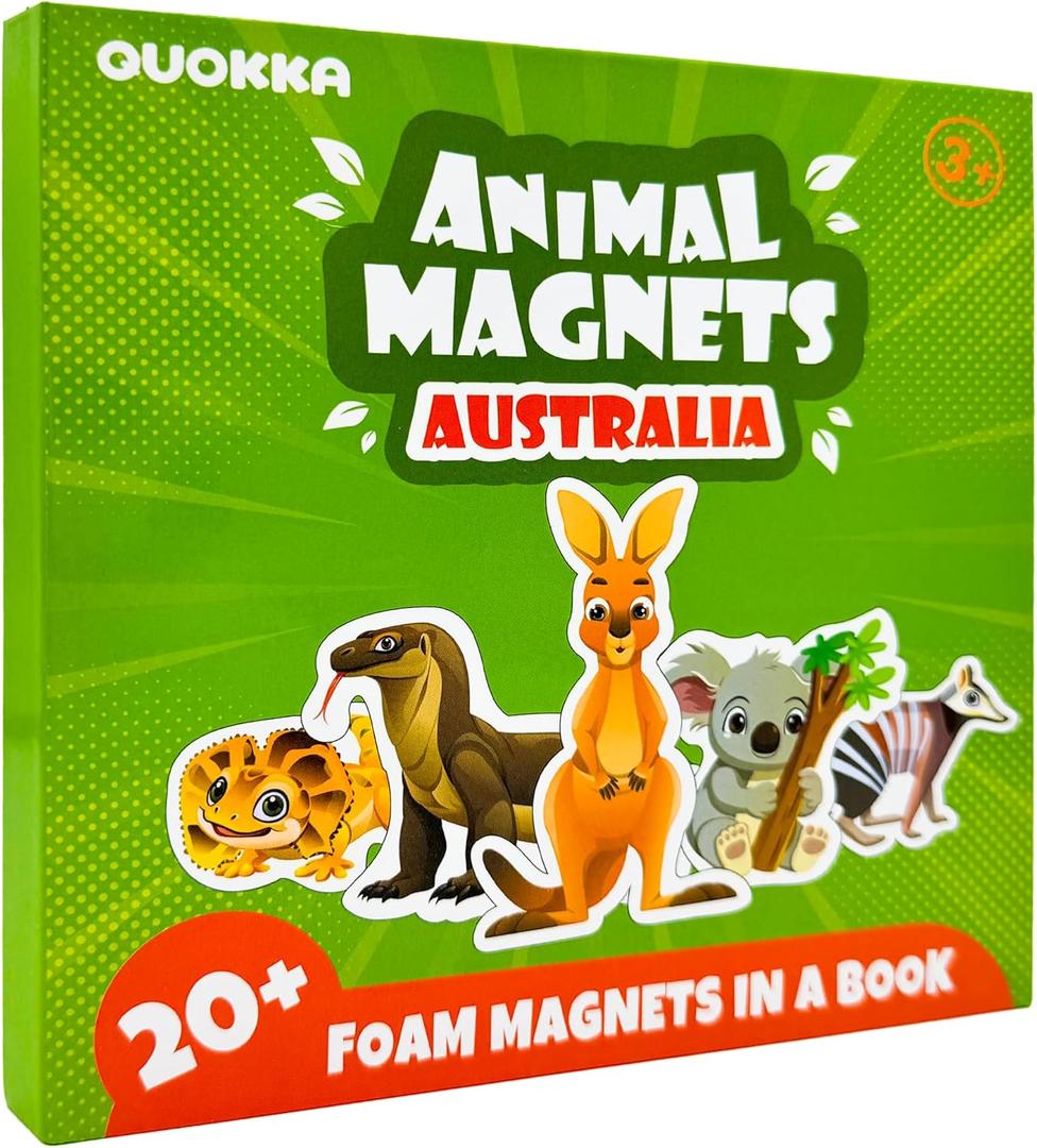 QUOKKA Travel Magnetic Puzzles for Toddlers 1-3  20+Pcs Australia Game with Extra-Long Play Book  Fun Travel Game Toy for Kids Ages 3-5  Strong Magnets for Car Activities  Fun Toddler Puzzle 2-4 (Australia)