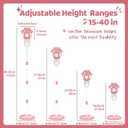 Bubble Machine for Kids Outdoor, 40" Adjustable Height Automatic Bubble Blower with Light & Rechargeable Battery, Bubble Maker Toy for Toddlers Party Birthday (Includes 3 Solution), Pink, Large