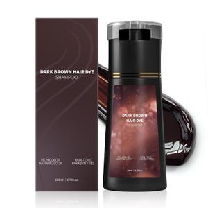 KUKSY Hair Color Dye Shampoo, Hair Care Instant Dye,Easy-Use Formula for Gray Hair Coverage & Natural Color Boost,For Adults with Graying or Dull Hair (Dark Brown)