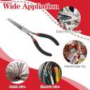 10 PCS 6 Inch Extra Long Needle Nose Pliers, Mini Precision Jewelry Pliers with Comfort Grip, Needle Nose for Jewelry Making, Repair, Crafts