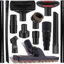 13Pcs Universal Vacuum Attachment Kit 1-1/4" Vacuum Hose Adapter Wet Dry Plastic Vacuum Cleaners Accessories with Extension Wand Horse Hair Brush Flexible Crevice Tool Adapter for Shop Vac Attachment