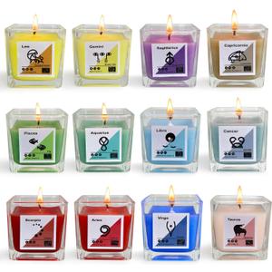12 Constellations Premium Votive Scented Candles Set - 12 Unique Scents Including Lavender, Vanilla, Lemon & Mint, 100% Natural Soy, Non-Toxic, Small Candles for Aromatherapy, Gifts & Home Dcor