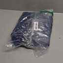 Women's Striped Blazers Lapel Collar Chain Decor Long Sleeve Work Office Jackets (Large, Navy Blue)