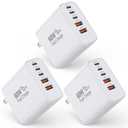 3 Pack Apple 17 Pro Max Charger Fast Charging,PD 60W 5 in 1 Multiport USB C Wall Charger Block Fast Charging, iPhone 16 Plug Cube Quick Charge for iPhone17 Air/16/16e/16 Pro/15Pro Max/14/13/12/11/iPad