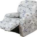 FUANGUI Recliner Chair Cover 4-Pieces Lazyboy Cover for Recliner Chair with Storage Pockets Furniture Protector for Living Room, Jacquard Sofa Slipcover for Kids, Pets, Dog and Cat, 10