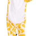 Unisex Adult Animal Onesie Pajamas, Men Women Flannel Halloween Cosplay Costume (XL, Giraffe)
