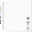 Scrapbook 10x10 Inch DIY Scrapbook Album Hardcover Kraft Paper Scrap Book Photo Albums 20 Sheets Memory Book for Family, Wedding (White)