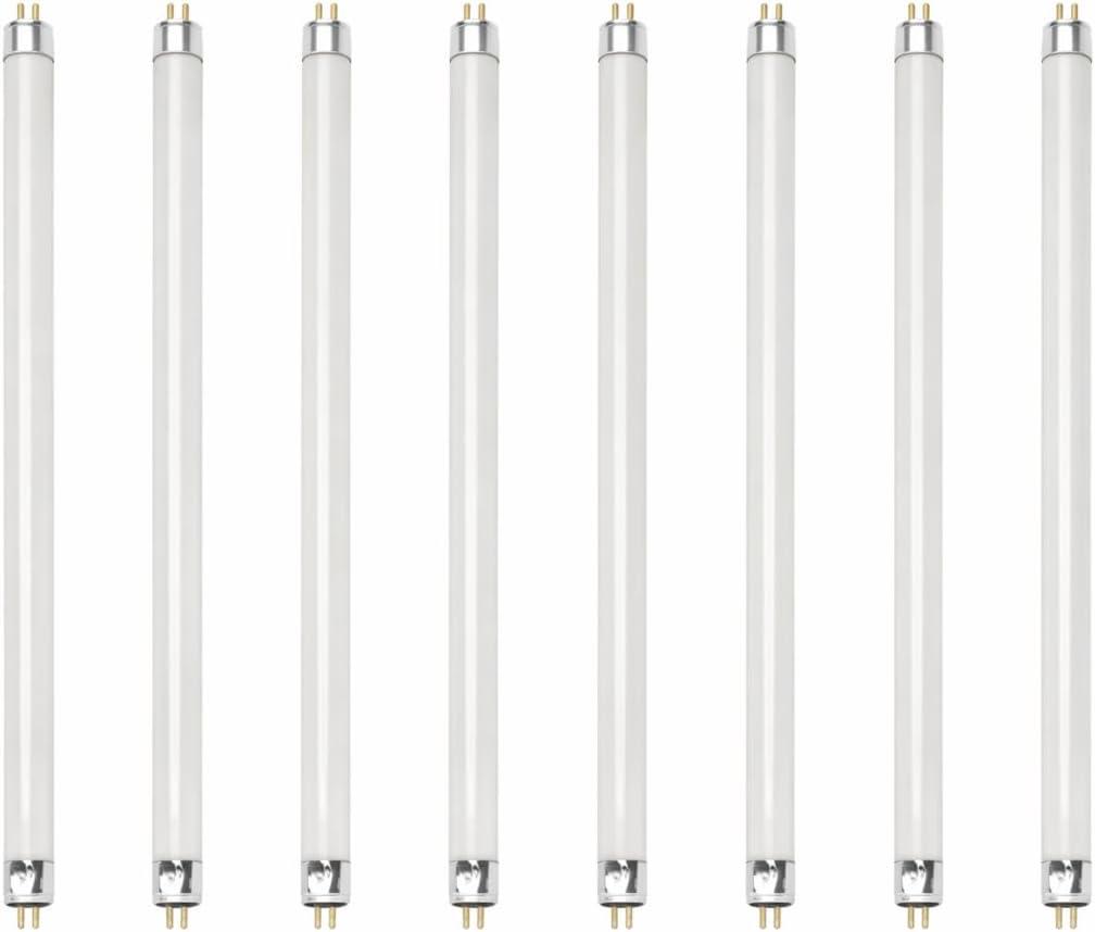 Bluex Bulbs 4 Pack F14T5/841 14W 22 Inch T5 Fluorescent Tube Light Bulb 4100K Cool White Mini Bi-Pin (G5) Base Straight Tube Light Bulb (8 Pack)