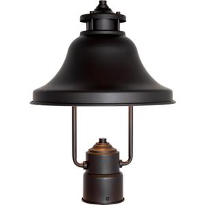 DESIGNERS FOUNTAIN 1-Light Bayport Outdoor Post Lantern, 15 Inch Exterior Lighting Fixture, Bronze, 31336-BZ