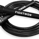 5mm PVC Jump Rope for Fitness | Adjustable Indoor/Outdoor Skipping Rope with Unbreakable Handles | Ultra-Strong PVC & White Grips (Onyx Black)