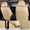 Car Seat Covers Full Set, Leather Seat Covers for Cars, 2 Packs Breathable Seat Cover, Suitable for SUV/Truck/Sedan/Automotive (Beige)