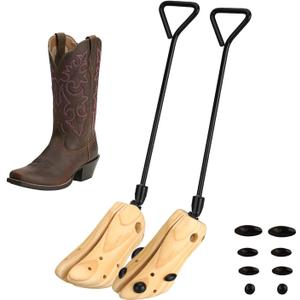 pestor Unisex Pair of Professional Boot Stretcher Widener Shoe Stretcher,Wooden Cowboy Boots Tree for Wide Feet Women Men (L: ( Men:9-13 | Women:9.5-12 ))