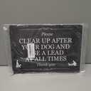 Outdoor Dog Waste and Leash Sign - Clean Up After Your Dog - UV Printed Aluminum Composite A4 Size (11.7" x 8.3")