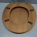 Wooden Toilet Seat Round with Metal Hinges, Wood Toilet Seat for American Standard Size Toilet Seats, Easy to Install