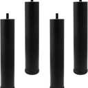 Murtenze 4 PCS 8 Inch Metal Furniture Legs - Adjustable Height Sofa Replacement Legs with M8 Thread - Round Modern Black Sofa Feet for Couch, Furniture, Chairs, Bed(Add Height 200mm)