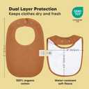 8-Pack Organic Baby Bibs for Boys, Girls - Soft Cotton Drooling and Teething Bibs for Baby Girl & Boy, Extra Absorbent, Easy To Clean & Put On for Toddler, Newborn, Infant 0-24 Months (Terracotta)