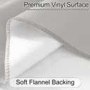 Wondwrla Rectangle Tablecloth, Vinyl Tablecloths with Flannel Backing, Waterproof Wipeable Oil-Proof, Plastic Table Cloth for Dining, Picnic, Camping, Indoor and Outdoor (Light Gray, 52" x 70")