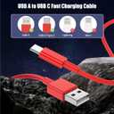 3-Pack Red [3.3FT+3.3FT+6FT] USB A to USB C CableUSB to USB C Car Carplay Cable for iPhone Air 17 16e 16 15 Pro Plus Pro Maxfor Galaxy S25/S24, for iPad Pro/Air/mini, for MacBook Pro/Air and More