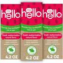 Hello Natural Watermelon Flavor Baby & Kids Fluoride Free Toothpaste, Vegan, SLS Free, Gluten Free, Safe to Swallow for Baby and Toddlers, 4.2 Ounce (Pack of 3) Exp 2027