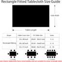 Wolkemer Fitted Rectangle Tablecloth Spandex Stretch Black Cocktail Table Cover Elastic Edge Topper Cap for Dining Wedding Party Picnic 42 x 72 Inch