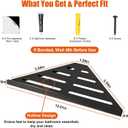 Fikoksol Shower Caddy, 2 Pack Bathroom Corner Shelf, Triangle Shelf Storage for Bathroom Shower, Black Metal Shower Shelf & Rustproof Wall Mounted Adheisve Shower Organizer Accessories and Essentials