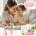 XIKBDU DIY Art Flower Toys, Arts and Crafts Activity Kit for Kids Ages 3-12, Fabric Bouquet Craft with Light&Music for Toddler, Christmas Birthday Gifts for 3 4 5 6 7 8 9 10 11 12 Year Old Girl