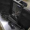 Professional Portable All-in-One Integrated 2-Way PA System Fixed Setup, Suitcase Design w/ 8-Channel Mixer, 2 Speaker Stands, Bluetooth, Mic for Performances, Presentations