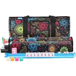 EdenRiver American Mahjong Game Set 166 Tiles 4 All-in-One Color Rack/Pushers Mahjong Set Mah Jong Set Complete Mah JoAmerican Mahjong Game Set ng Tiles Set with Neoprene Carrying Bag