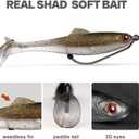 3/3.5/4 Inch Life-Like Shad Paddle Tail Swimbaits with 3D Red Eyes, 5 Natural Colors Soft Plastic Bass Fishing Lures, 4 in, 18pcs
