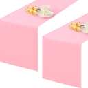2 Pack Pink Small Short Table Runner 12 x 36 Inch Solid Color Runners Coffee Table Dresser for Daily Party Home Decoration
