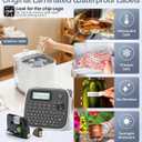 Label Maker Machine with Tape, Label Maker Waterproof Labels 12mm, D210s Laminated Labeler Machine, Multi Icons Borders & One-Touch Keys, Labelmaker for Home Use/School Office Supplies