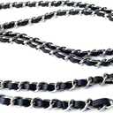 Caviar leather Purse Chain Strap Slim Wide 8mm Length 48.4inch Replacement crossbody chain strap for small handbag