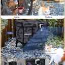 Heated Cat House for Outside, Insulated Weatherproof Heated Outdoor Cat House with Waterproof Eaves & Escape Door, Elevated Outdoor Cat Shelter for Feral Stray Cat (Black Camo, 16.5"x12.6"x16.9")