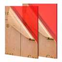 Lesnlok Red Acrylic Sheets, 1/8" Thick, 3mm, 2 Pack, 8" x 10", Clear Red Plexiglass, for Sign, Craft, Painting, Laser Cutting, DIY Display Projects