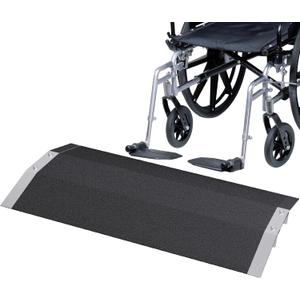 Door Threshold Ramp 27.6" L x 1" H, Aluminum Threshold Ramps for Doorways with Supporting Frame, 600lbs Capacity, Entry Ramp for Wheelchair, Scooters, Trolleys