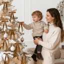 36 Pcs Christmas Bows for Tree, Brown Velvet Ribbon Bow for Christmas Tree, Pre-Tied Vintage Xmas Bows for Xmas Trees Wreaths Gifts Wedding Indoor Outdoor Decor, 5 x 7 Inch