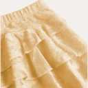 Women's Y2K Mini Skirt Ruffle Lace Asymmetrical Cute Skirts Layered Flowy Pleated Skort with Shorts for Concert Party (Yellow, XL)
