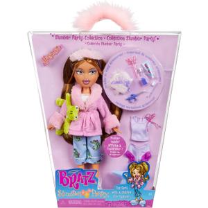 Bratz Slumber Party Yasmin Fashion Doll with 2 Sets of Pajamas, Plush, and Accessories (One Size)