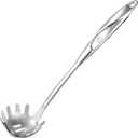 Zulay Kitchen Stainless Steel Spaghetti Server - 12 Pasta Fork with Teeth & Draining Holes - Rust-Resistant Pasta Spoon for Noodles & Pasta - Dishwasher Safe Utensil for Everyday Use