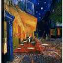 weiyiart Terrace at Night by Vincent Van Gogh. The World Classic Art Reproductions, Giclee Canvas Prints Wall Art for Home Decor, 24x16 inches