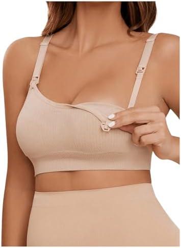 SOLY HUX Women's Nursing Bras Seamless Bralettes Comfort Maternity Breastfeeding Bra for Pregnant Women L