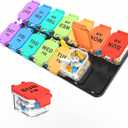 Extra Large Weekly Pill Organizer - 7 Day AM/PM Pill Box, Twice a Day XL Pill Container for Vitamins and Supplements, Airtight & Detachable Design, Ideal for Daily Medication Management