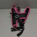 rabbitgoo Dog Harness for Large Dogs, No Pull Pet Vest with 3 Buckles, Adjustable Soft Padded Pet Harness with Easy Control Handle and Reflective Strips, Black & Rose Pink, XL