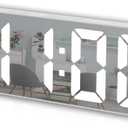 Small Digital Alarm Clock, Mirror Surface LED Electronic Clocks with Large Display, Adjustable Brightness and Snooze Model for Bedroom, Desk, Office, White Digit