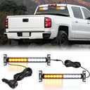 Nilight 24LED Emergency Strobe Traffic Advisor Light Bar 2 in 1 Amber White Dash Warning Safety Flashing Lights Front/Rear Windshield Construction Lights for Trucks Cars Plow Police Vehicles