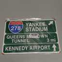 HomDeo Retro Yankee Metal Tin Sign Stadium Queens Midtown Tunnel 3 Miles Street Sign Bar Club Decor Pub Man Cave Wall Hanging Decoration 12x8 Inches