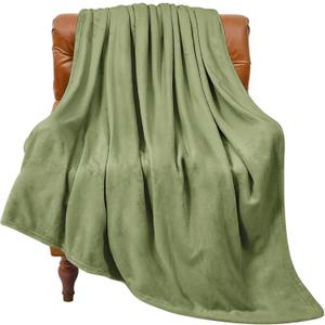 BEDELITE Fleece Blanket Sage Green Throw Blanket for Couch & Bed, Luxury Plush Cozy Fuzzy Blanket 50" x 60", Super Soft Warm Lightweight Throw Blanket for Travel Camping