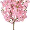 OUSHENG Artificial Cherry Blossom Tree, Fake Plants Indoor Decor, Faux Pink Sakura Flowers for Living Room Home House Entryway Bedroom Office Inside Decorations, 4FT