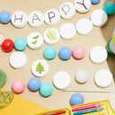 Henoyso 36 Pcs Foam Circles for Crafts Polystyrene Round Foam Disc for DIY Projects Friendship Bracelets Banner Garland for Birthday Era Arts and Crafts Supplies(3 x 3 x 1 Inch)