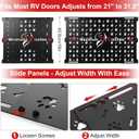 Gisafai 18'' High RV Screen Door Protector for Dogs, Adjustable Aluminum Guard Grille Fits 22"31.5" Wide Camper Entry Door, Dog Paw and Bone Cutouts, Pet Safety Barrier for RV Trailer Motorhome